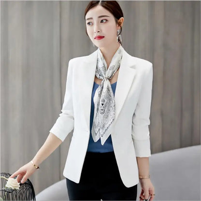 Black Women Blazer 2024 Formal Slim Blazers Lady Office Work Suit Pockets Jackets Coat Female Wine Notched Blazer Jackets Femme