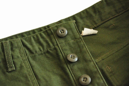 SauceZhan OG107 Fatigue Utility Pants Military Pants VINTAGE Classic Olive Sateen Men's Baker Pants Satin Cotton Straight Fit