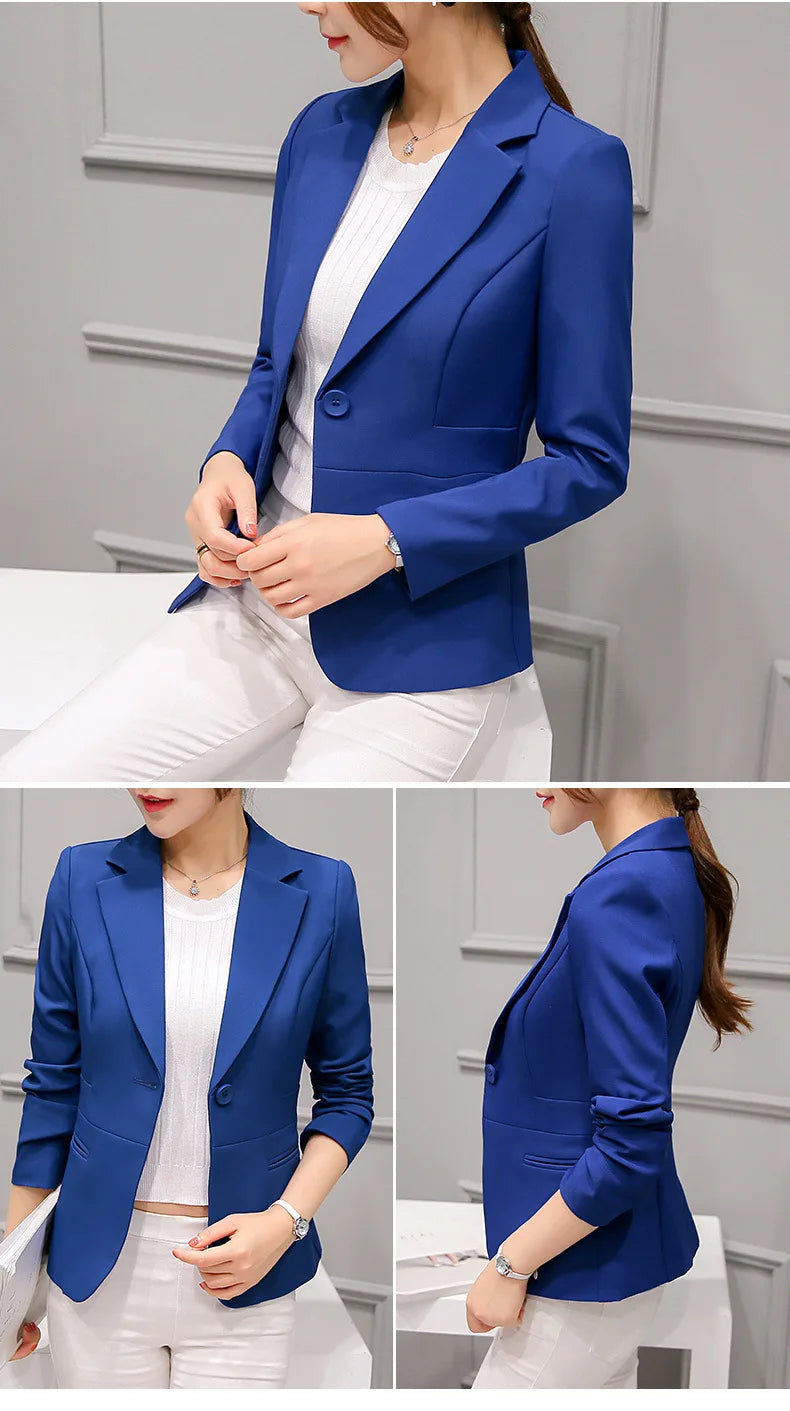 Women's Blazer 2025 Red Long Sleeve Blazers Pockets Jackets Coat Slim Office Lady Jacket Female Tops Suit Blazer Femme Jackets