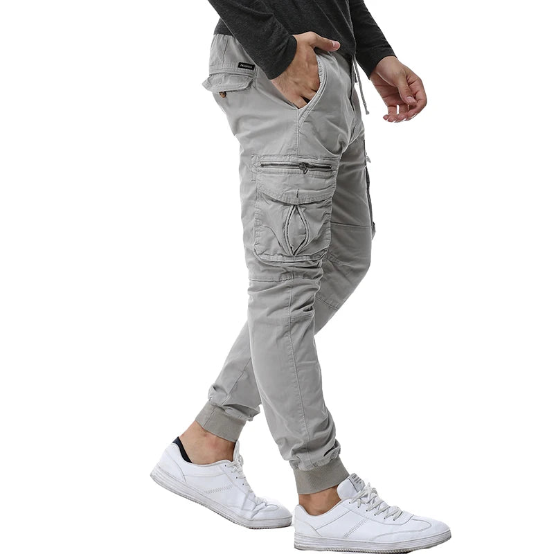 2024 Fashion Spring Mens Tactical Cargo Pants Men Joggers Army Military Casual Cotton Pants Hip Hop Ribbon Male army Trousers 38