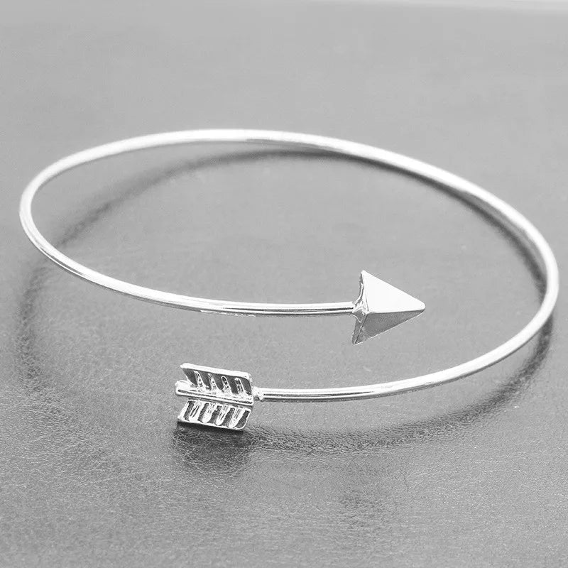 Open Cuff Punk Bracelets & Bangle Fashion Jewelry For Women Men pulseras mujer Heartbeat Leaf Arrow Triangle Heart Bracelet HOT