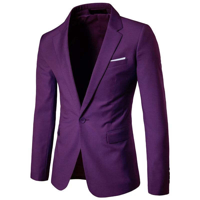 Men's Purple One Button Slim Fit Suit Blazer 2023 Spring New Wedding Business Tuxedo Blazer Jacket Men Costume Homme Mariage 6XL