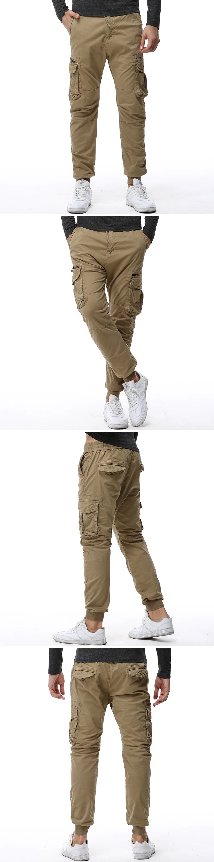 2024 Fashion Spring Mens Tactical Cargo Pants Men Joggers Army Military Casual Cotton Pants Hip Hop Ribbon Male army Trousers 38