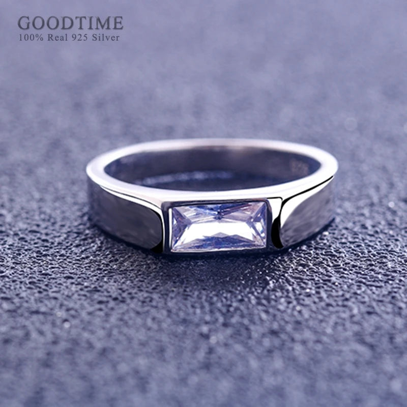 Luxury Ring For Men 925 Sterling Silver Zircon Wedding Ring For Bridegroom Engagement Jewelry Accessories Ring For Male Gift