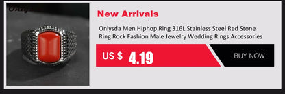 Stainless Steel Jewelry Ring Men Black Stone Rings 2021 Trend Charm Fashion Male Women Finger Band Engagement Wedding Gift V023