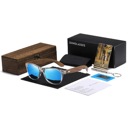 GM Brand Transparent Color Frames Sunglasses Men Women's Polarized Delicate Fashion Handmade Wood Sunglasses With Box