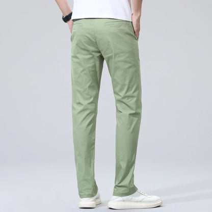 Spring Summer Men's Chinos Cotton Pants Straight Fashion Casual Classic Business Trousers for Male Khaki Black Grey Plus size 40