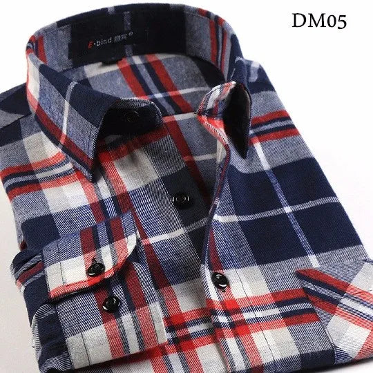 Plaid Shirt 2025 New Autumn Winter Flannel Red Checkered Shirt Men Shirts Long Sleeve Chemise Homme Cotton Male Check Shirts