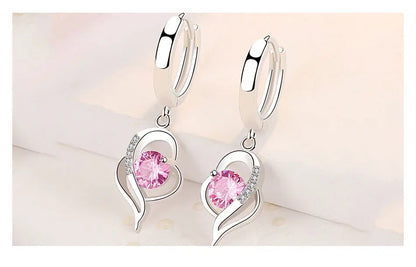 ZDADAN 925 Sterling Silver Crystal Zircon Earring For Women Fashion Jewelry