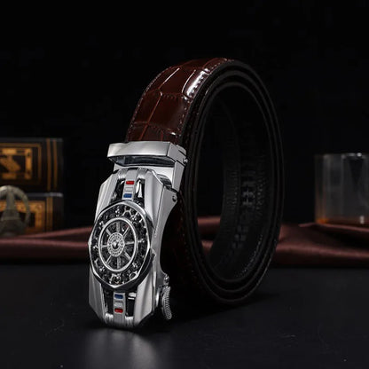 Men Genuine Leather Belts Brand Luxury Stone Pattern High Quality Business Work Automatic Buckle Belts for Men ZD121