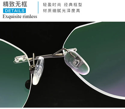 Ultralight Titanium Alloy Rimless Men Glasses Frame Square Eyeglasses Myopia Prescription Frames For Women Optical Eye Glass