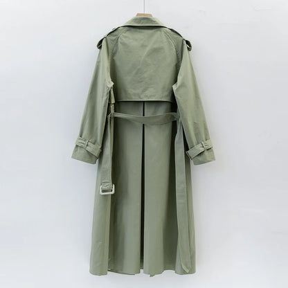 2025 Fall / Autumn New Design Women Stylish Cotton Long Trench Coat Female Windbreaker