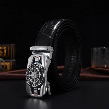 Men Genuine Leather Belts Brand Luxury Stone Pattern High Quality Business Work Automatic Buckle Belts for Men ZD121