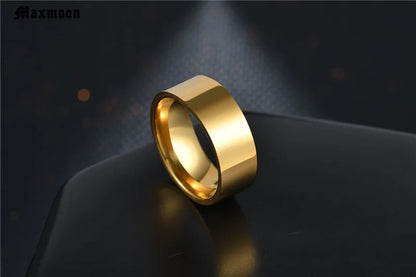 Maxmoon 2019 New black Titanium Steel finger ring for men Silver Color plated rings Women accessories Ring Jewelry Couple