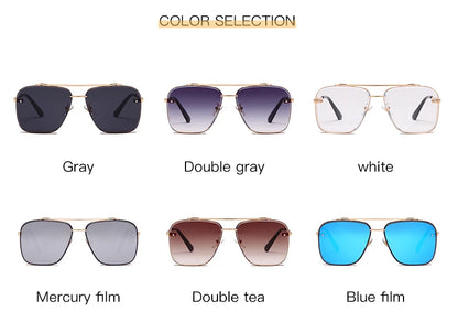 New Fashion Classic Square Sunglasses Cool Men Vintage Brand Design Metal Sun Glasses Women Shades UV400 Oculos De Sol