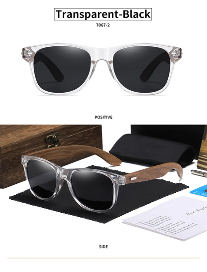 GM Brand Transparent Color Frames Sunglasses Men Women's Polarized Delicate Fashion Handmade Wood Sunglasses With Box