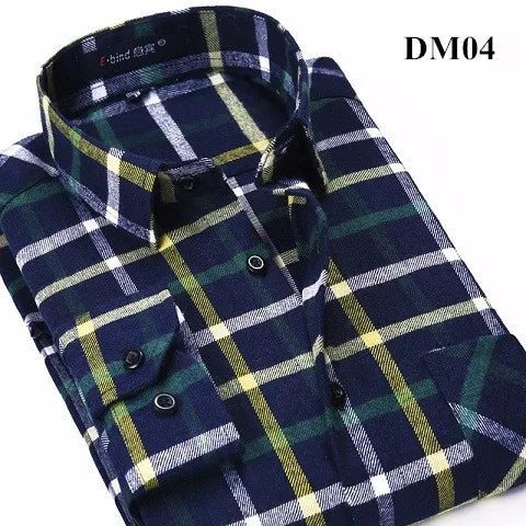 Plaid Shirt 2025 New Autumn Winter Flannel Red Checkered Shirt Men Shirts Long Sleeve Chemise Homme Cotton Male Check Shirts