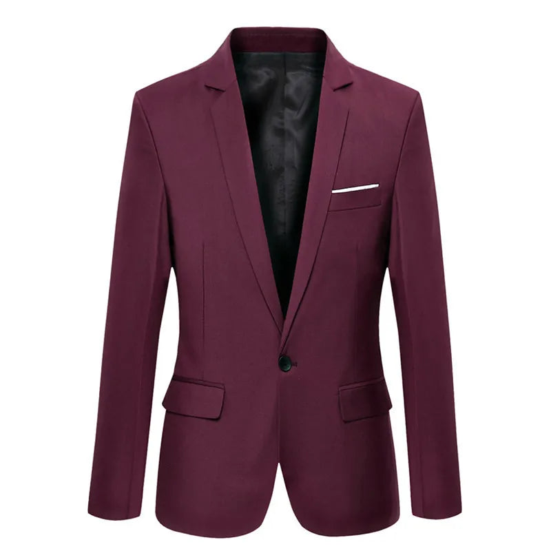 Blue Men Blazers Work Office 2024 Men Tuxedos For Formal Occasions Pockets Coat Blazers Male Custom Men's Business Slim Blazers