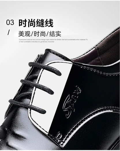 Men Dress Shoes Patent Leather Oxford Shoes Male Formal  Big Size 38-48 Handsome Men Pointed Toe  for Wedding