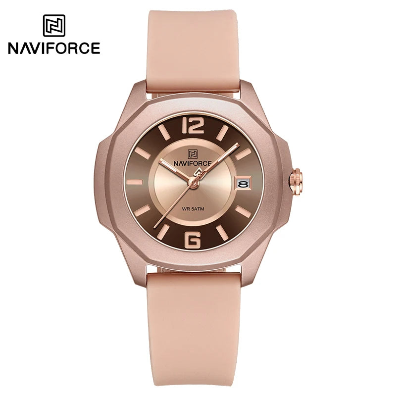 New Style Female Wristwatch NAVIFORCE Casual Sports Quartz Calendar Waterproof and Shockproof Watches for Women Clocks for Gifts