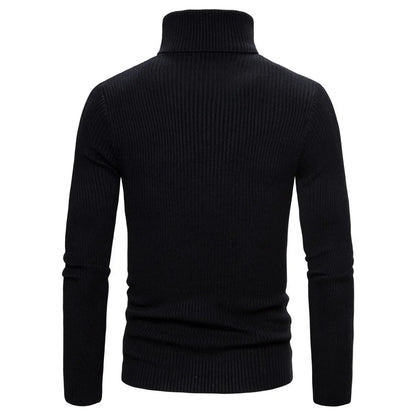 Autumn Winter New Men's Turtleneck Sweater Male Version Casual All-match Long Sleeved Stripes Knitted Sweater Pullover