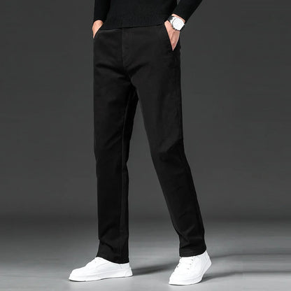 New in Spring Casual Pants Men Straight Fit Cotton Stretch Chino Trouser Male Formal Work Business Dress Khaki Fashion Regular