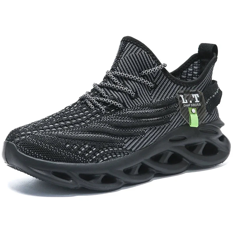 YRZL Men Sports Running Black Jogging Shoes Casual Sneakers Outdoor Breathable Mesh Women Light Shock-absorption Sneakers Men