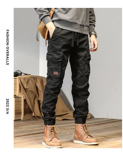 CAAYU Joggers Cargo Pants Men Casual Y2k MultiPocket Male Trousers Sweatpants Streetwear Techwear Tactical Track Black Pants Men