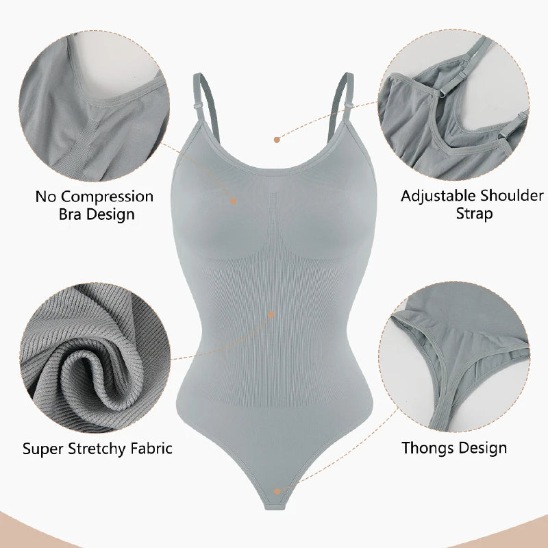 Smoothing Shapewear Bodysuit for Women Faja Full Body Shaper Thong Soft Body Shaping Sculpting Breast Slimming Underwear