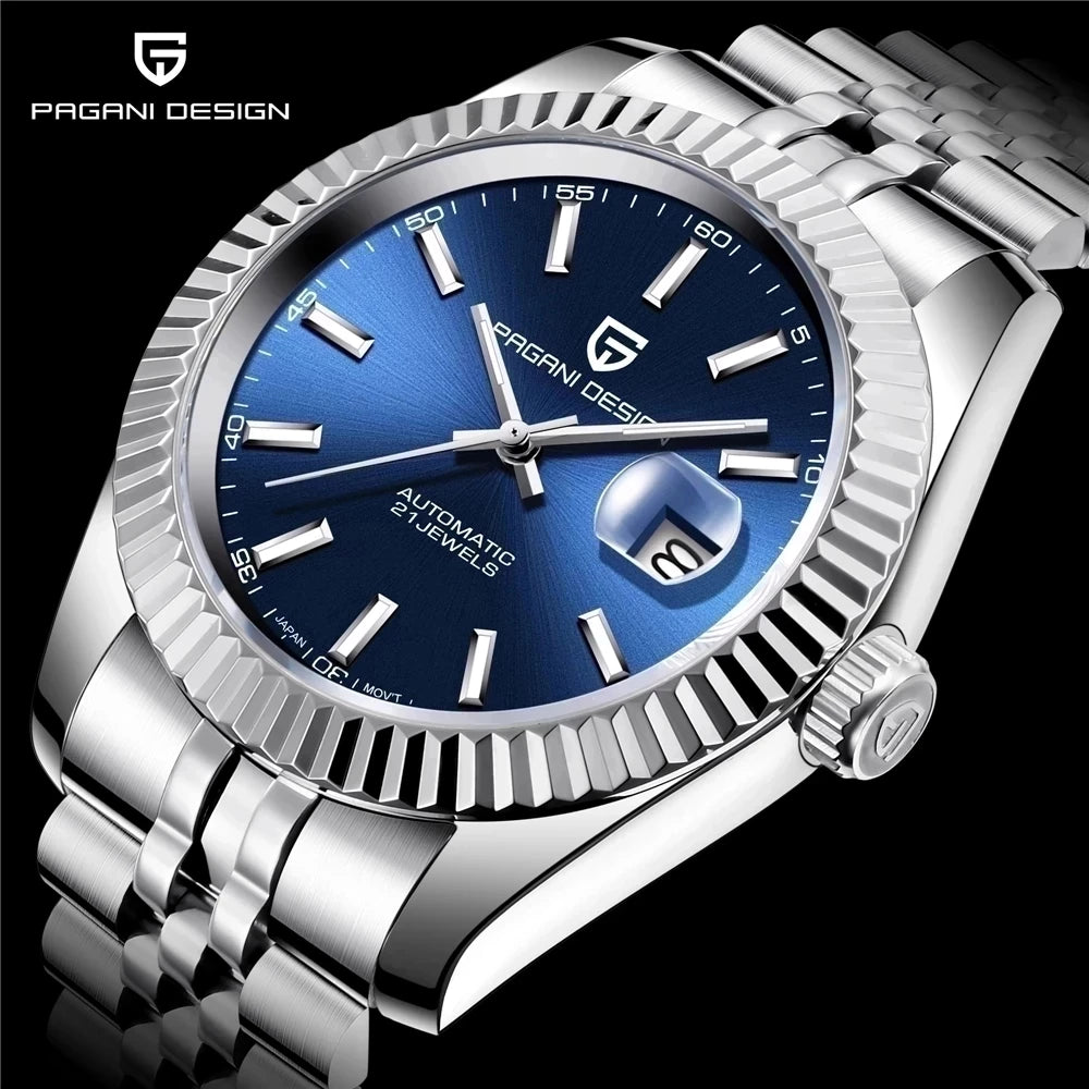 PAGANI DESIGN Men Mechanical Watch Luxury Automatic Watch Sport Stainless Steel 100M Waterproof Watch for Men