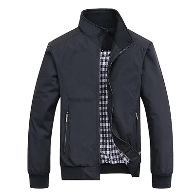 DIMUSI Men's Lightweight Jacket Casual Male Windbreaker Bomber Coats Men Stand Collar Business Workwear Jackets Clothing