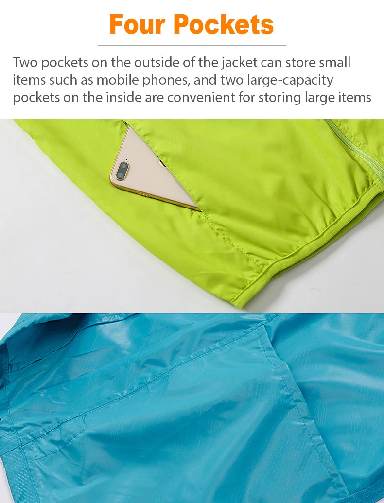 LNGXO Waterproof Hiking Jackets for Men and Women Sun Protection Windbreaker Camping Climbing Rain Coat Unisex Portable Clothes