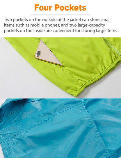 LNGXO Waterproof Hiking Jackets for Men and Women Sun Protection Windbreaker Camping Climbing Rain Coat Unisex Portable Clothes