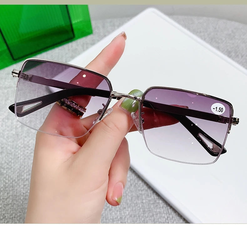 New Myopia Glasses Business Half Frame Anti Blue Light Glasses Man Fashion Myopia Glasses Diopter -1.0 To -4.0