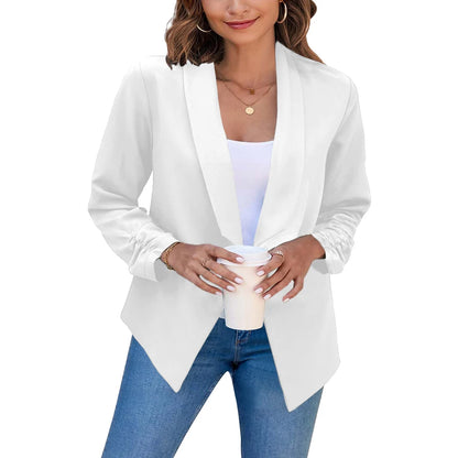 Summer Black Blazers Women 2024 Female Office Lady Nine Quarter Blazer Open Stitch Womens Slim Coats Femme Ladies Notched Tops