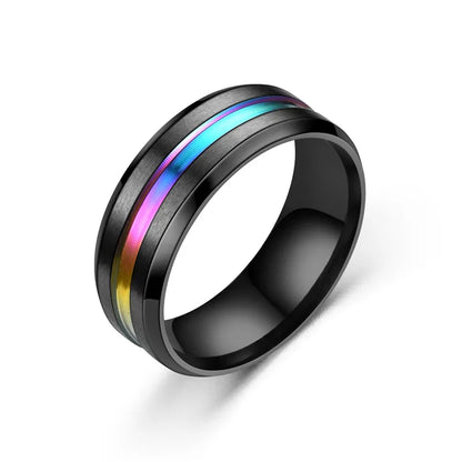 Fashion 8mm Men's Black Tungsten Wedding Band Rings Black Groove Beveled Edge Engagement Ring for Men's Valentine Gifts Jewelry