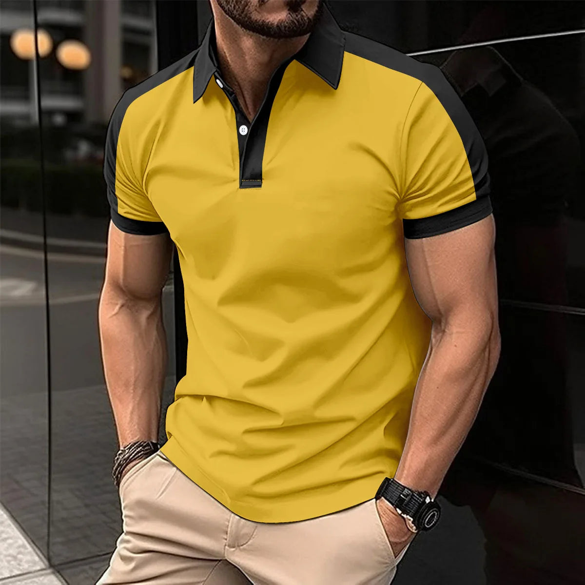 Summer New Men's Popular Solid Color polo Shirt Short-Sleeved Lapel Casual Street fashion Breathable T-Shirt