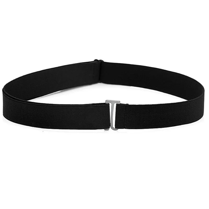 New Waistband Women Invisible Belt Buckle Plastic Comfortable Elastic Belt For Women Men Adjustable No Show Web Belt For Jeans