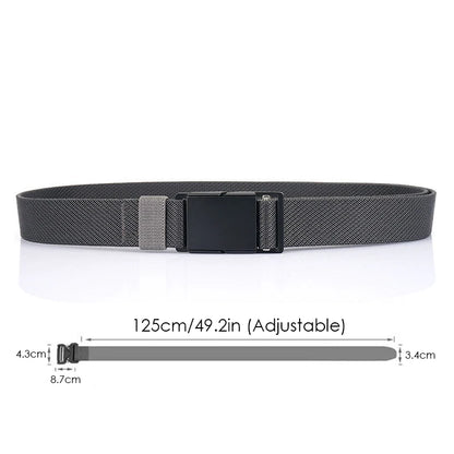 VATLTY Magnetic Elastic Belt Men Alloy Buckle Quick Release Unisex Thin Belt 34mm Brown Belt Male Female Jeans Waistband Girdles