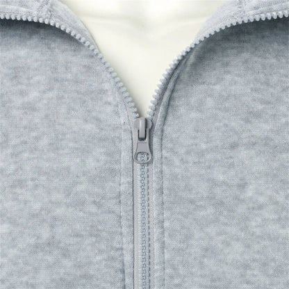 Men's casual sports zipper stand collar hoodie coat men's solid color cardigan