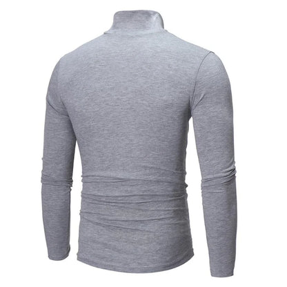 New Fashion Base Tee Shirt Men Slim Fit Knit High Neck Pullover Turtleneck Sweater Tops Shirt