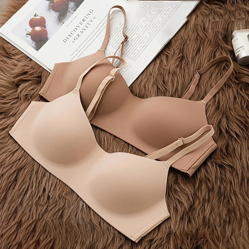 One Piece Seamless Bras Thin Gather Underwear No Steel Rings Bra Soft Comfortable Breathable Underwear Sexy Women's Intimates