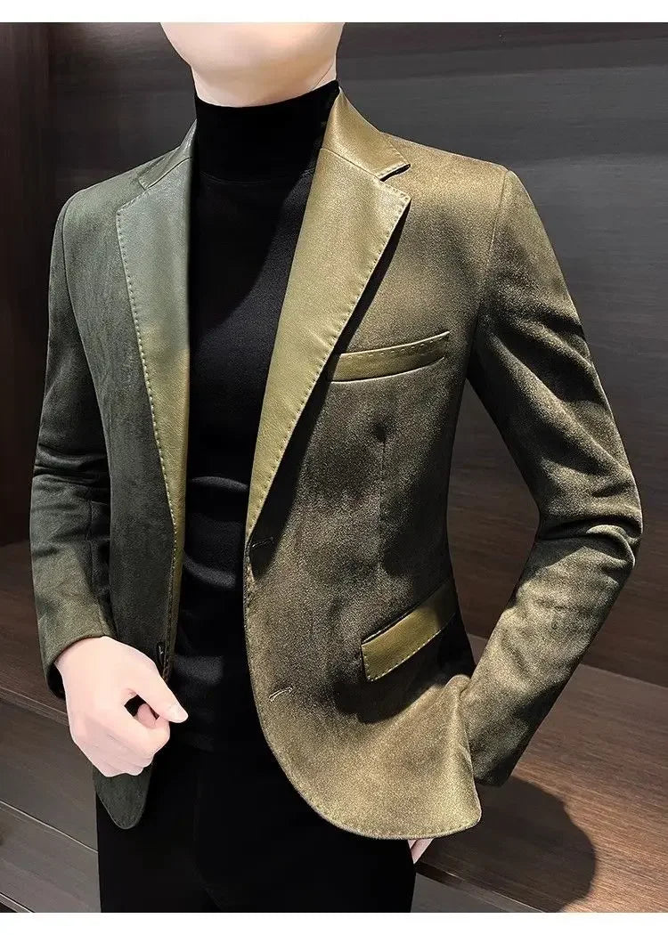 Men's Suit Jackets High Quality Slim Fit Male Blazer Thin New In Original Clothing Menswear Korean Style Coat Clothes Handsome