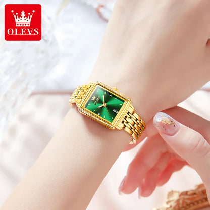 OLEVS 9995 Elegant Quartz Ladies Wristwatch Auto Date Top Brand Original Watch For Women Luxury Waterproof Luminous Watches 2025