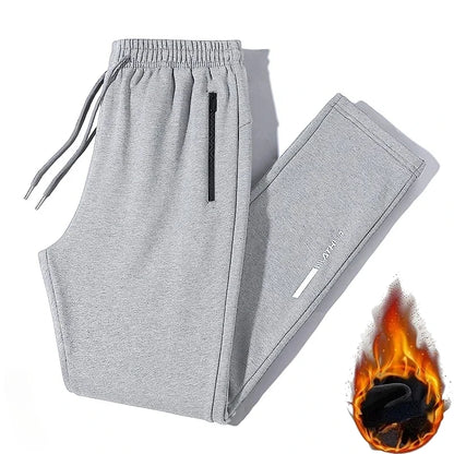 2024 Men's Pant Fleece Lined Brushed Warm Sport Sweatpants Male Winter Jogger Trouser Sweat Sportswear Big Size Large Plus Thick