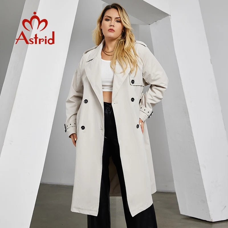 Astrid Women's Trench Coat Women Jacket Oversized Long Lapel Double Breasted Fashion Casual Overcoat Female Outerwear Autumn