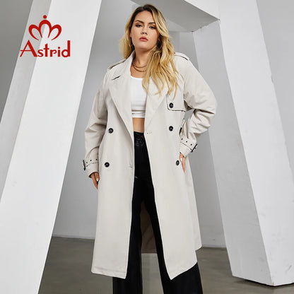 Astrid Women's Trench Coat Women Jacket Oversized Long Lapel Double Breasted Fashion Casual Overcoat Female Outerwear Autumn