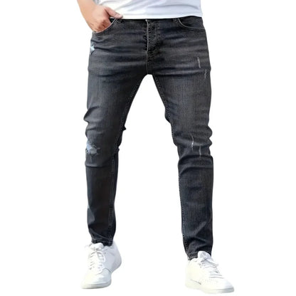 Men Casual Denim Pants Elastic Skinny Jeans Multi-Pocket Trousers Slim Fit Black Jeans Soild Cargo Pants Man Clothes Streetwear