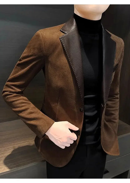 Men's Suit Jackets High Quality Slim Fit Male Blazer Thin New In Original Clothing Menswear Korean Style Coat Clothes Handsome