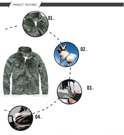 Men Jacket Men M65 Denim Retro Cargo Jacketes Outdoor Multi Pockets Camo Tops Field Casual Fashion Hiking Coats Uniform